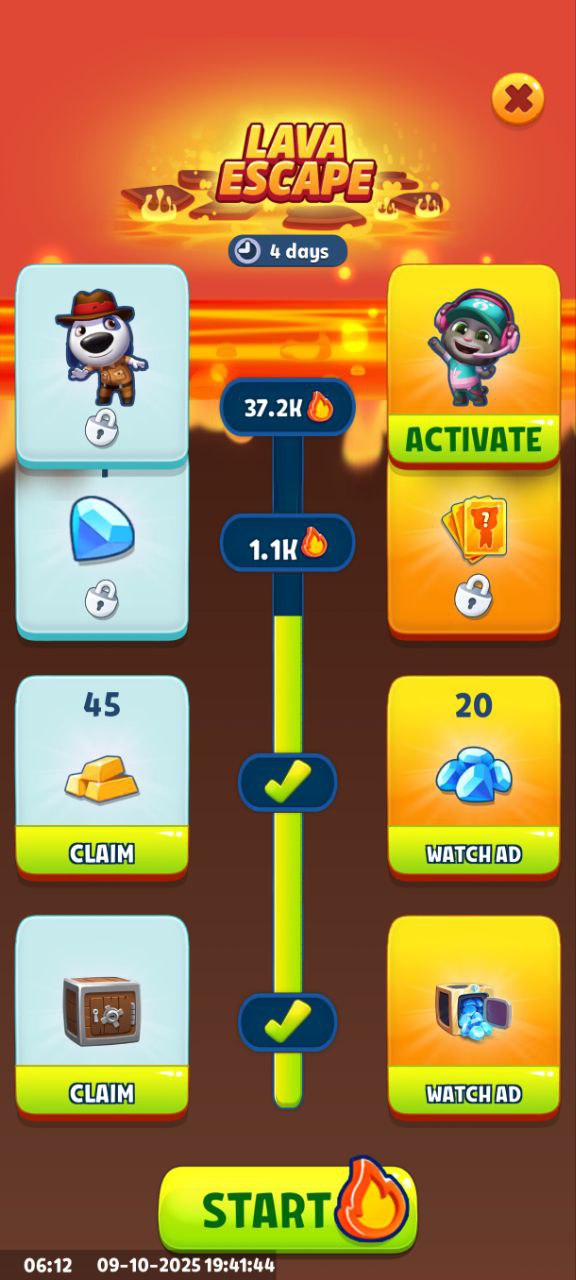 Lava Escape Difficulty Modes